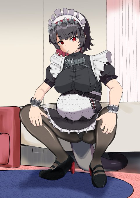 お腹の大きな不良鮫メイド!(属性過多) 