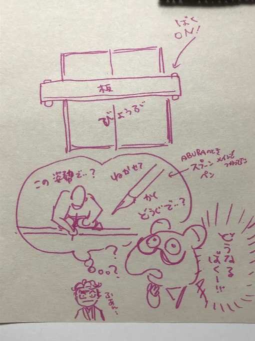 本番の紙(いただいたサンプル)に試しがき!どうなる……!? 