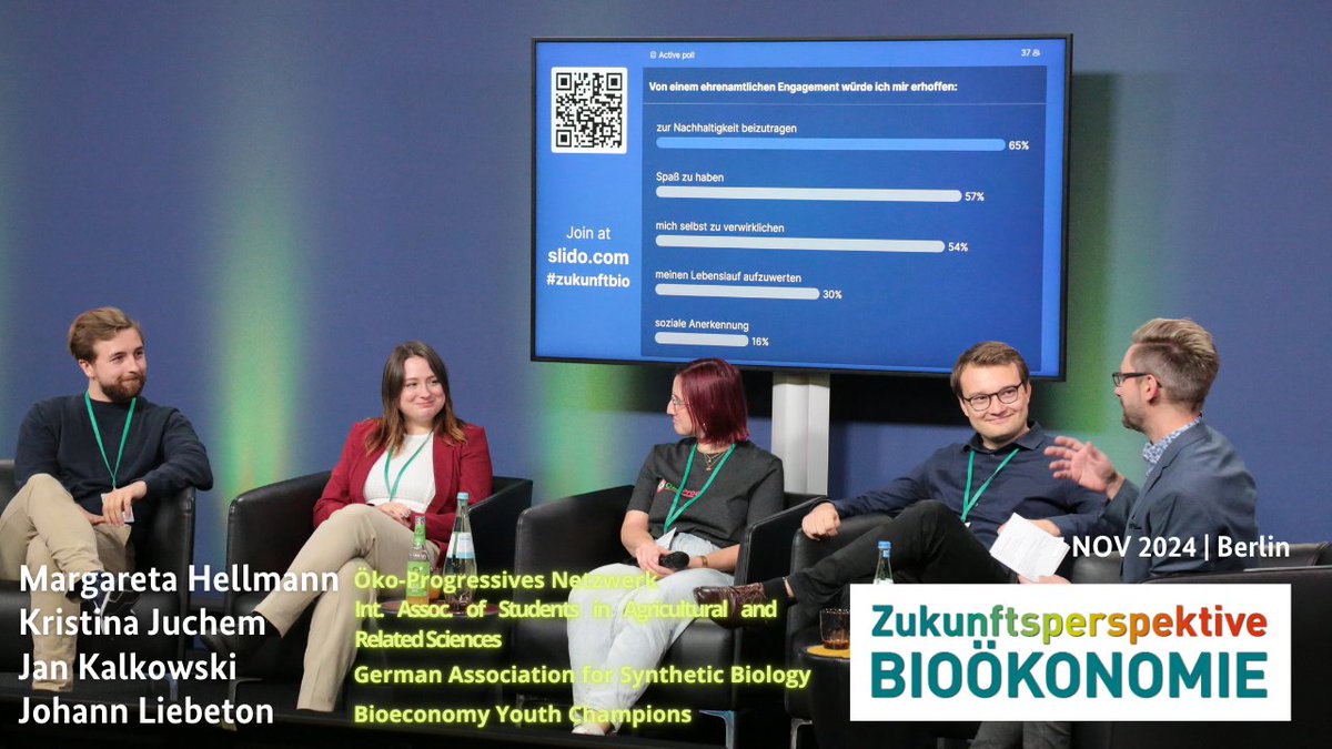 bioökonomie.de (@biooekonomiede) on Twitter photo In der anschließenden Diskussion über ehrenamtliches Engagement stellten Margareta Hellmann @ma_hellmann von <a href="/oekoprog/">Öko-Progressives Netzwerk e. V.</a>, Kristina Juchem von <a href="/IAAS_World/">IAAS World</a>, Jan Kalkowski <a href="/JLK__96/">Jan Kalkowski</a> von <a href="/gasb_synbio/">GASB SynBio</a> und Johann Liebeton von Bioeconomy Youth Champions ihre Arbeit vor! In der anschließenden Diskussion über ehrenamtliches Engagement stellten Margareta Hellmann @ma_hellmann von <a href="/oekoprog/">Öko-Progressives Netzwerk e. V.</a>, Kristina Juchem von <a href="/IAAS_World/">IAAS World</a>, Jan Kalkowski <a href="/JLK__96/">Jan Kalkowski</a> von <a href="/gasb_synbio/">GASB SynBio</a> und Johann Liebeton von Bioeconomy Youth Champions ihre Arbeit vor!