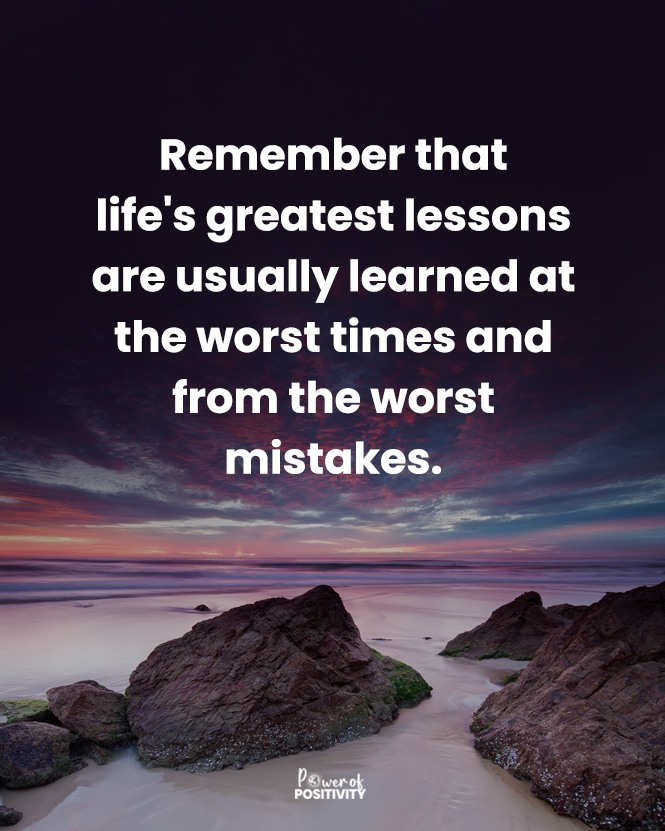 LIVEpositivity's tweet photo. Remember that life's greatest lessons are often learned at the worst times and from the worst mistakes. 💡🌱 https://t.co/RuEiF2vjJB