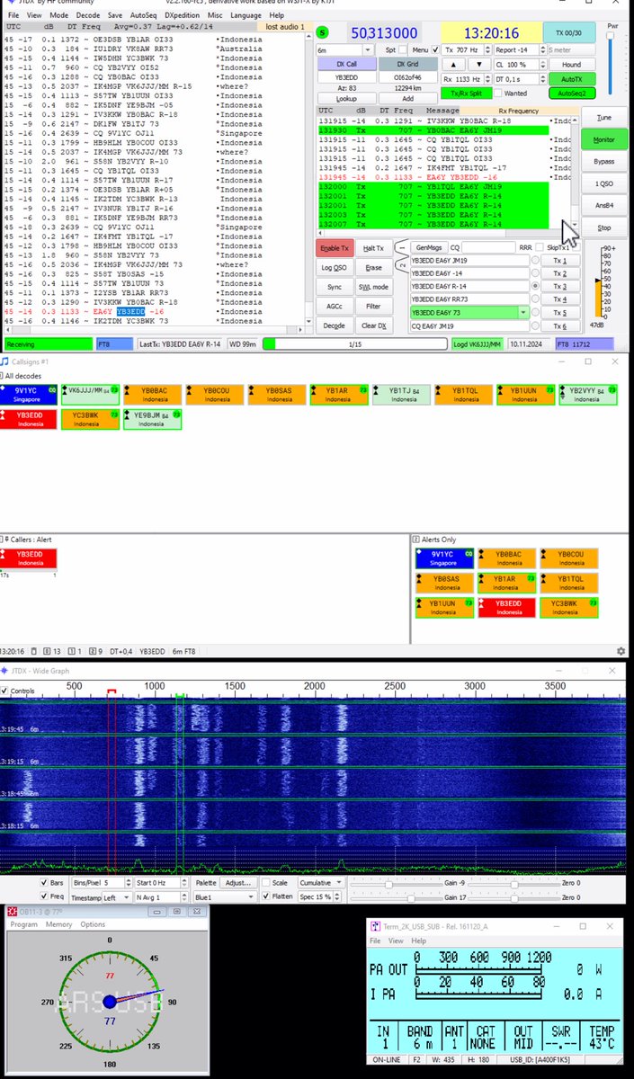 YBs arriving today strong to EA6Y on 50Mhz