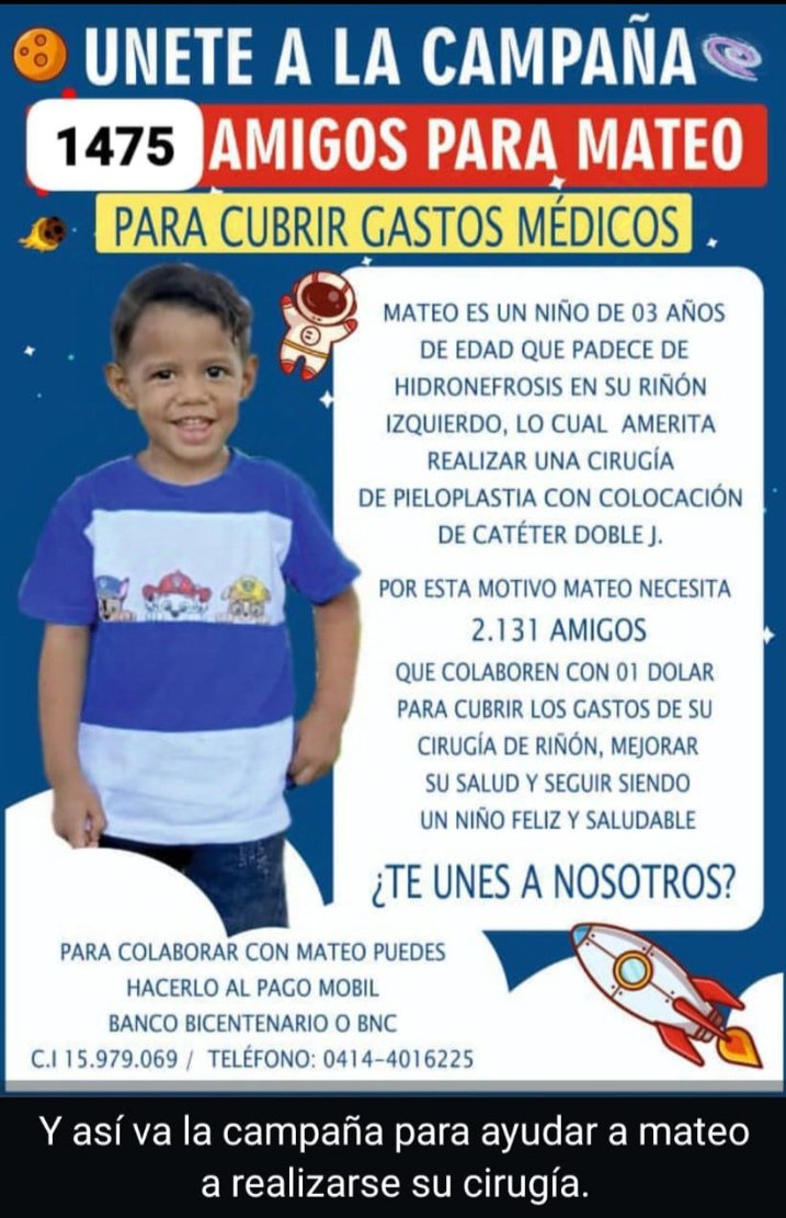 marydesus's tweet photo. Ayudemos al pequeño Mateo a completar lo necesario para su pronta operación... Dios te lo recompensará 🙏 https://t.co/K5chJPy1xh