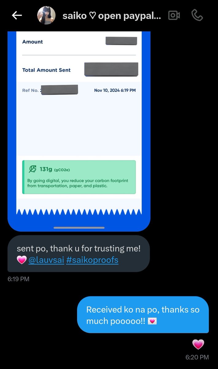 diaaaaa_tr's tweet photo. @lauvsai #saikoproofs ♡

thanks so much po for the smooth and fast transaction!! 🤍 https://t.co/5PWWAkItQW