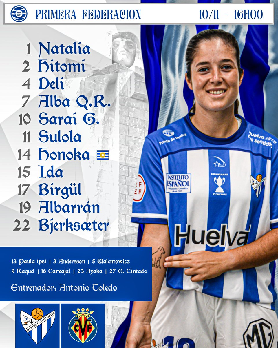 sportinghuelva's tweet photo. Este es el 𝐗𝐈 𝐃𝐄𝐋 𝐒𝐏𝐎𝐑𝐓𝐈𝐍𝐆.

🆚 @CVFFemenino
#SéParteDelReto 🔵⚪ https://t.co/IoNDqC1fzS