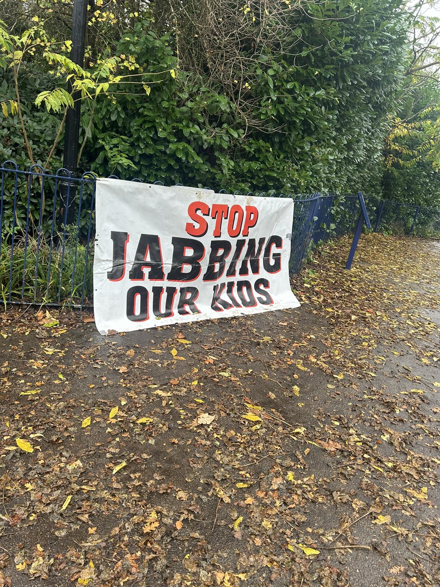 In Sefton park today - anti vaccine lobby who are in effect advocating infant and child disease or worse!