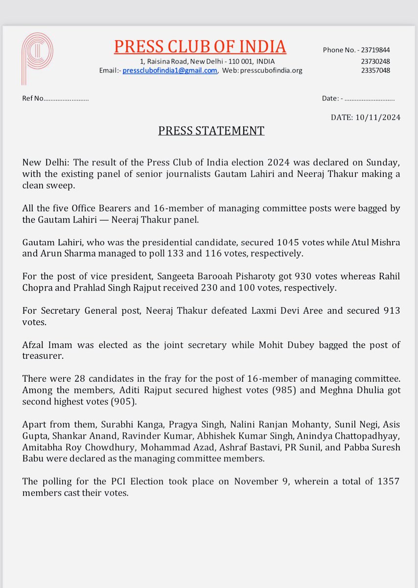 Press Club of India tweet media
