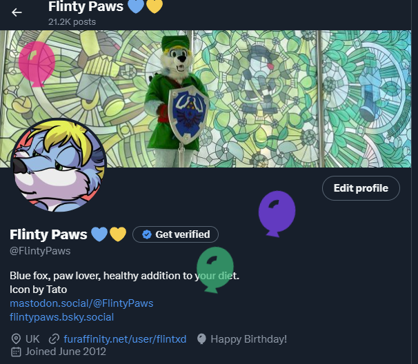 FlintyPaws's tweet photo. Blooooons!

Thanks everyone who's sent best wishes so far <3 really apprdciated https://t.co/Q0DS4ibITu