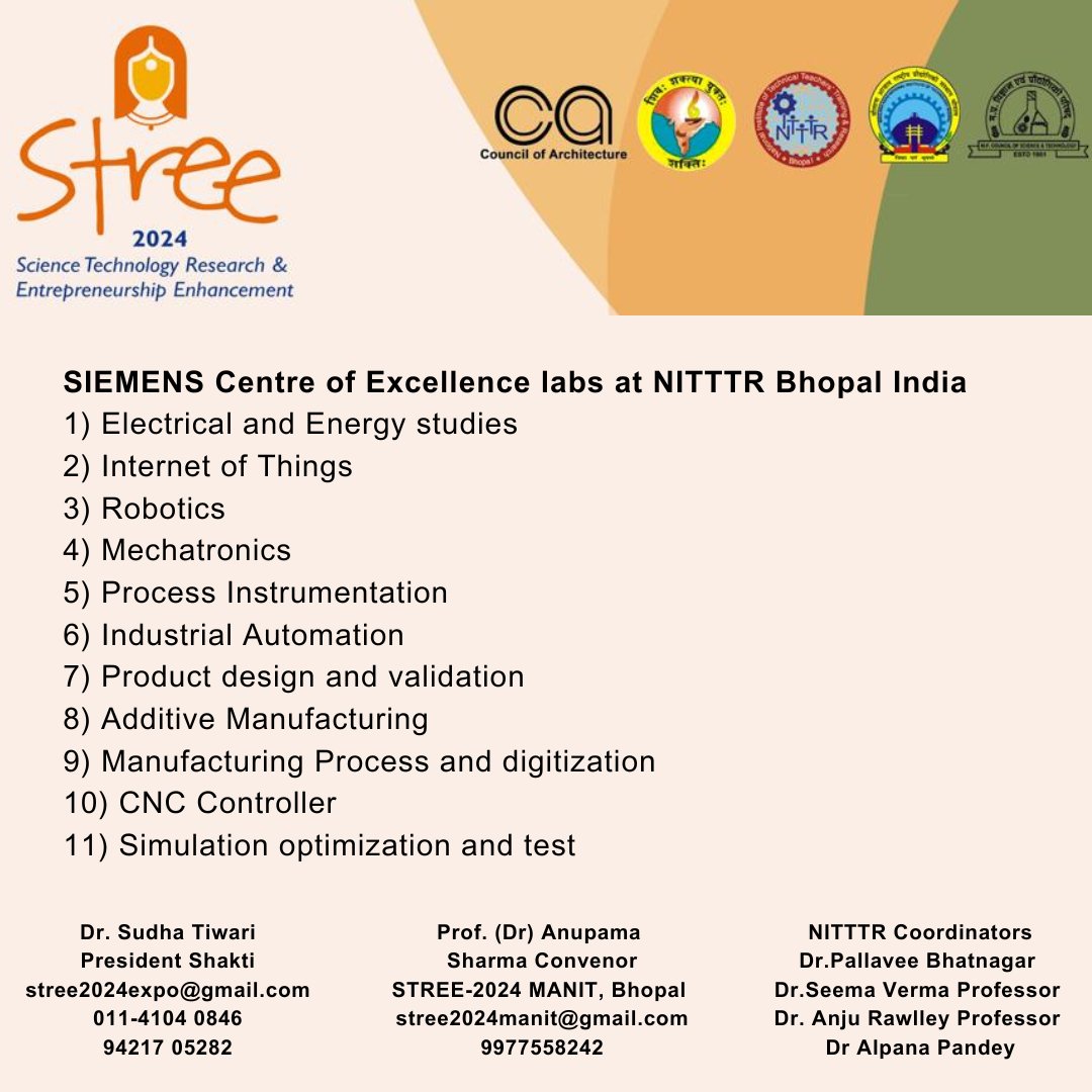 stree2024's tweet photo. Join us for a FREE pre-conference workshop focused on skill development for women, hosted by the National Institute of Technical Teachers' Training and Research (NITTTR) in Bhopal.

@shaktibharatorg @MANITBHOPAL1 @CSIR_IND @IKS_Media @IndiaDST @EduMinOfIndia https://t.co/5KBRPOsp3Z