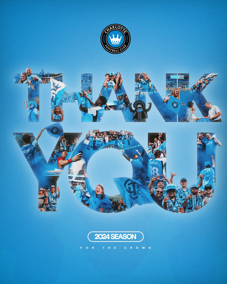 CharlotteFC's tweet photo. We gave it everything we had and are so proud of what we accomplished this season.

Thank you for all your support and passion. You are the best in the league. 

We are coming for it all in 2025. #ForTheCrown https://t.co/i1KSYNwbcm