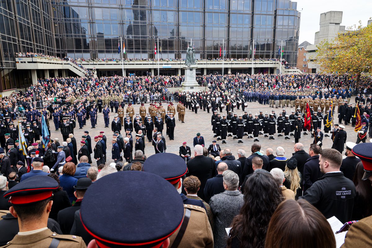 Sailors and Royal Marines took part in Remembrance services across Portsmouth today, pausing to remember the brave men and women of our Armed Forces who made the ultimate sacrifice and to thank those who continue to ensure our safety and security at home and abroad #LestWeForget