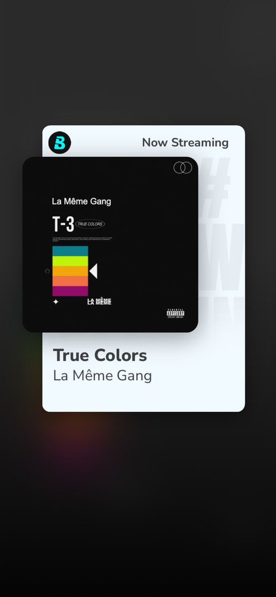 BannyTips's tweet photo. Solid tunes from La Même Gang are back on your playlist. Stream the #TrueColorsAlbum now! [https://t.co/q8S3gKi4xH) https://t.co/CTM19jHLLe
