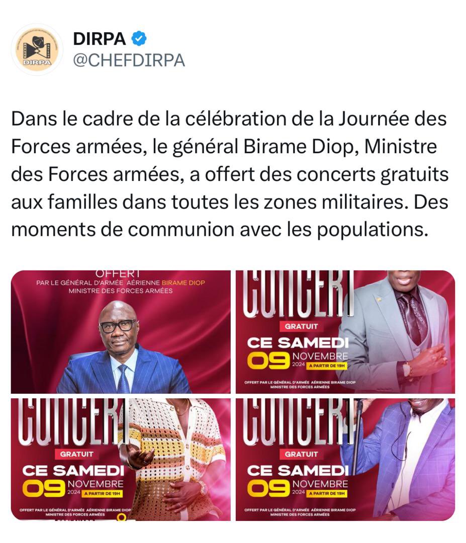 Le canibalisme du populisme  ronge le coeur de l'Etat. Général, on vous attend sur la guerre de l'Est avec les jihadistes à nos frontières pas dans l'organisation de concerts.  Transporter des copies ou des semences dévie l'armée de sa mission : se preparer à la guerre.