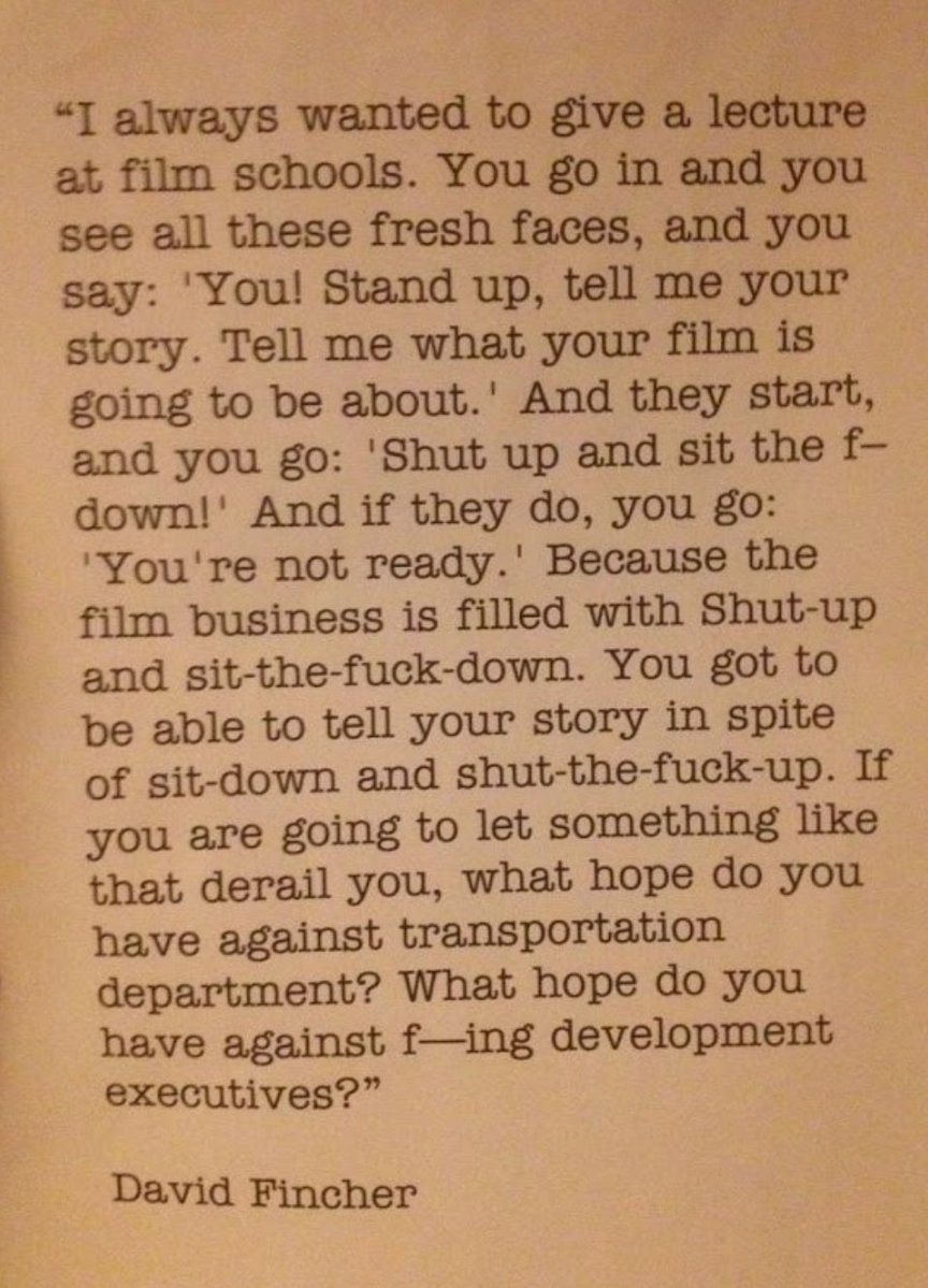 David Fincher's Advice to Young Filmmakers