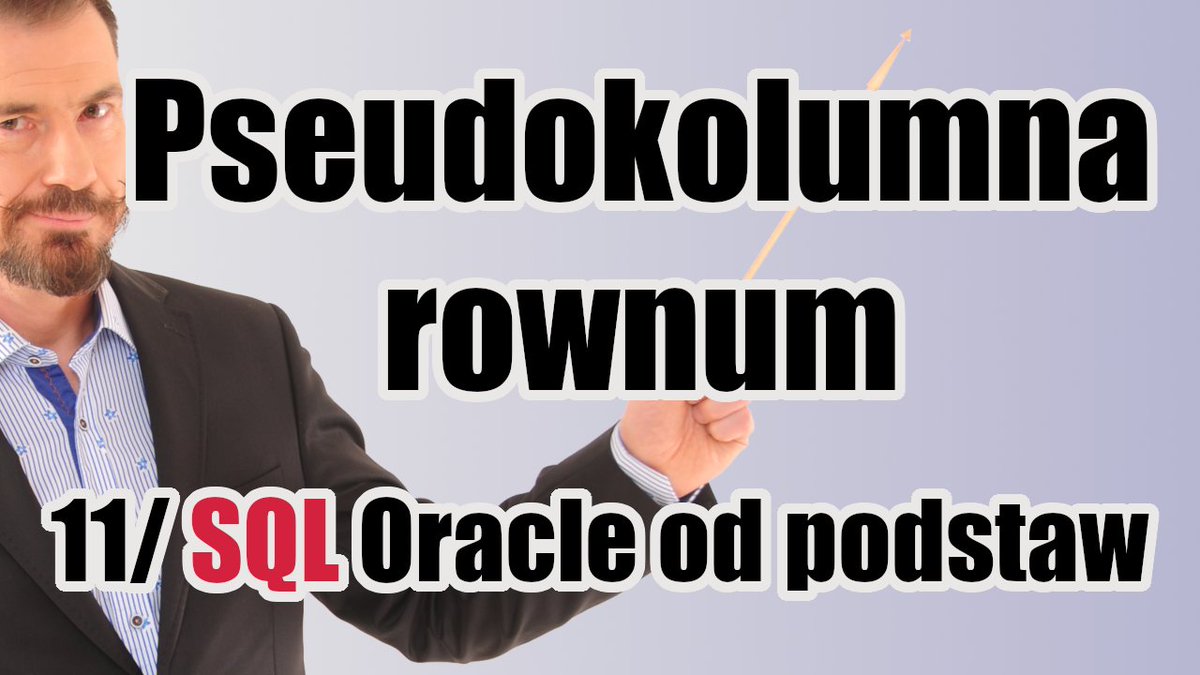 MarcinBadtke's tweet image. Lekcja 11 darmowej edycji mojego kursu 'Podstawy SQL dla użytkowników Oracle'.
A w niej: co to jest pseudokolumna rownum i jak jej używać.

badtke.pro/kurs-podstawy-…

#marcinbadtke #sql #bazydanych #oracle #oracledatabase
@oracle