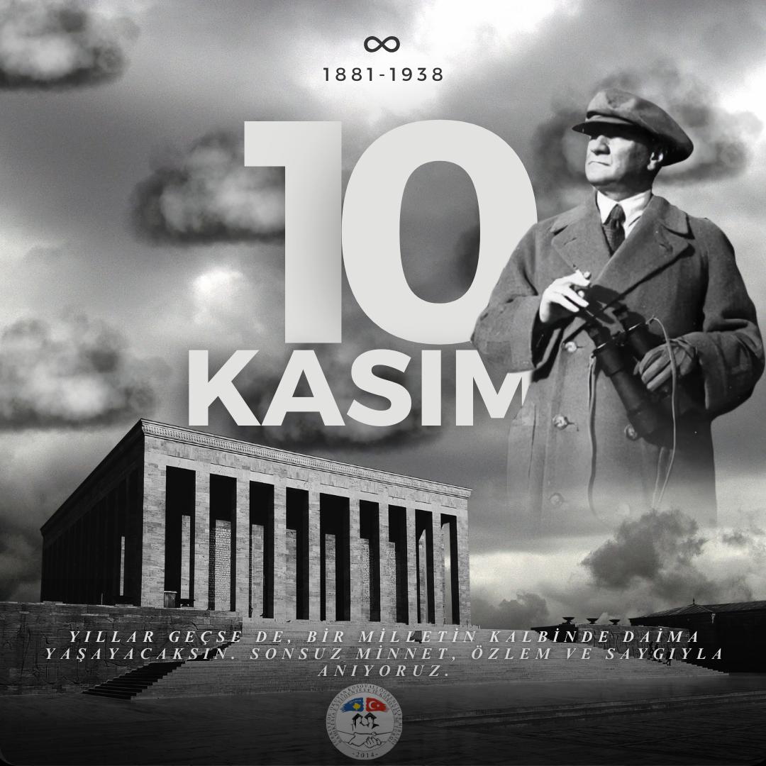 "Benim naçiz vücudum elbet bir gün toprak olacaktır, ancak Türkiye Cumhuriyeti ilelebet payidar kalacaktır."

Cumhuriyetimizin bânisi Ulu Önder Gazi Mustafa Kemal Atatürk'ü vefatının 86. Yıl dönümünde sevgi, saygı, özlem ve rahmetle anıyoruz.