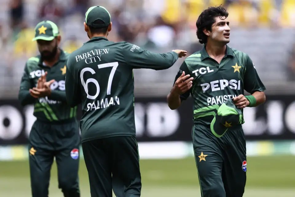 iNaseemShah's tweet photo. Alhamdulillah! Historic series win in Australia, proof that with faith, hard work, and unity, anything is possible! 🇵🇰💪 

To all our incredible fans, this victory is for you. Your belief in us kept us going, let’s keep pushing boundaries together. 

Onwards & upwards, bring on the T20s 💚