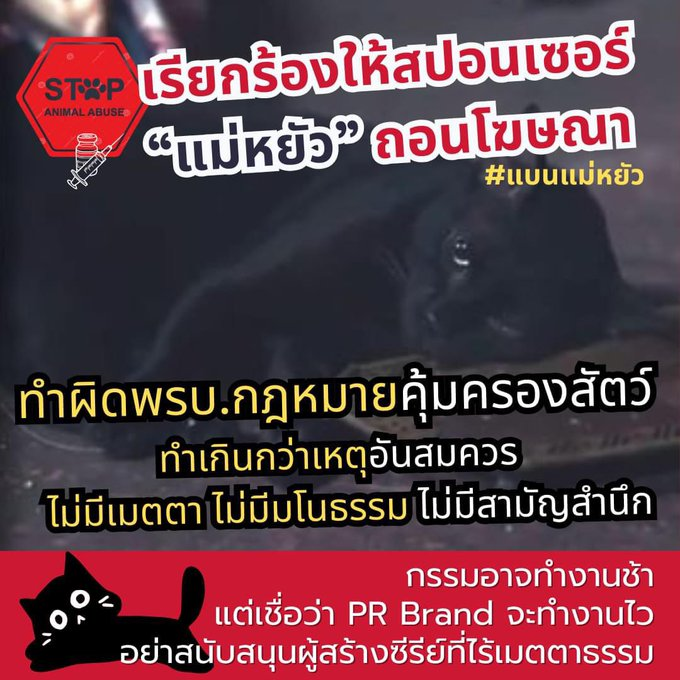 corewse31's tweet photo. 🐈‍⬛#SAVECAT🐈‍⬛
แค่หนังจะเอาอะไรสมจริงอะไรขนาดนั้น CG ก็มี สงสารน้องแมว
#แบนแม่หยัว #แม่หยัวep5 #แบนช่องone #แบนบอยถกลเกียรติ #แมว #แมวดำ #cat #watchdogthailand #โหนกระแส #กรรมกรข่าวคุยนอกจอ #สัตวแพทย์ #ทารุณกรรมสั���ว์ #ตันหยง #ทองดี https://t.co/o0xP3RXTv9