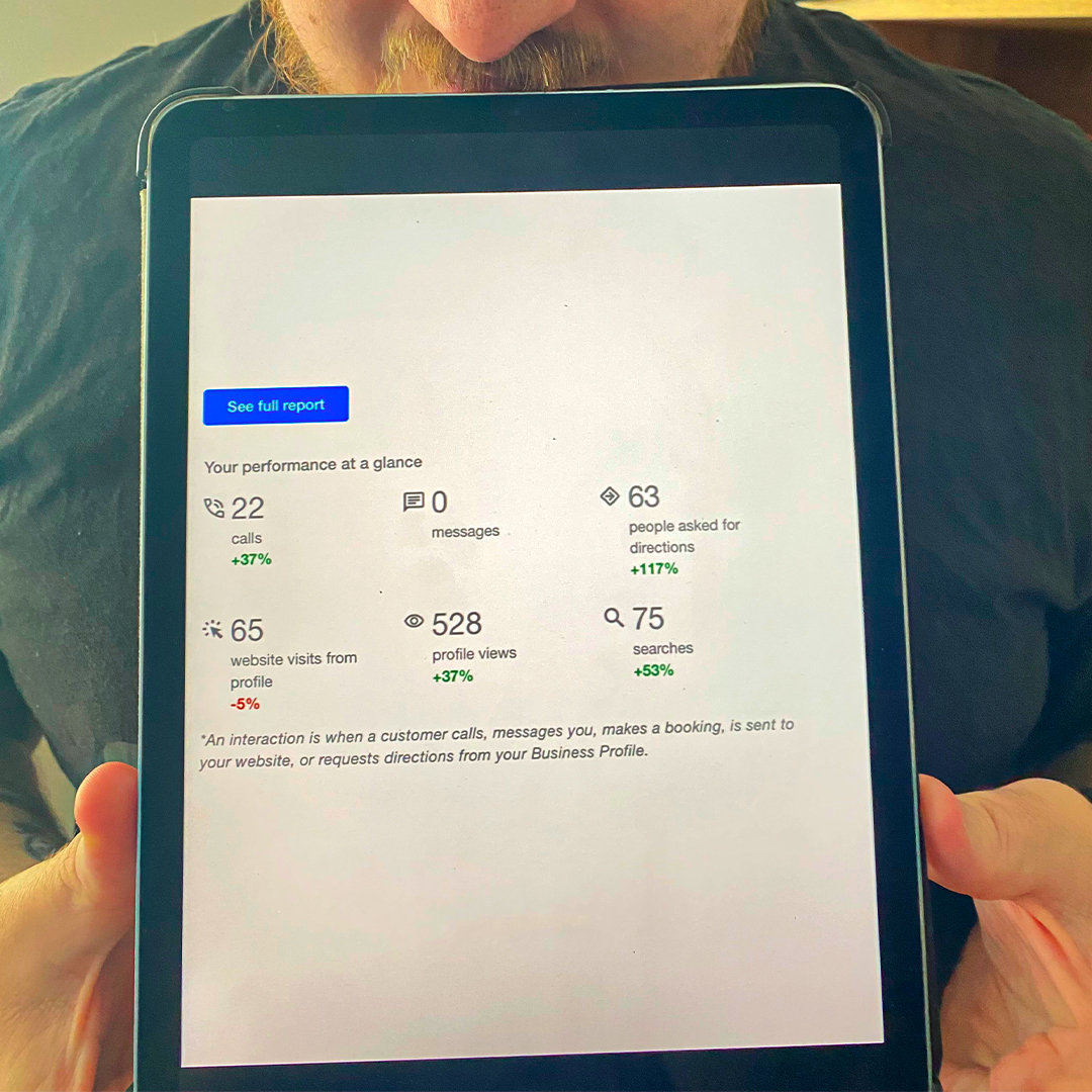 We'll do more for you in one month, than a budget website will do in it's lifetime.
⁣
22 Calls to the business - a 37% increase
63 people asked for directions - up by +117%
528 Profile views - a 37% bump
75 searches for the website - up by +53%
⁣