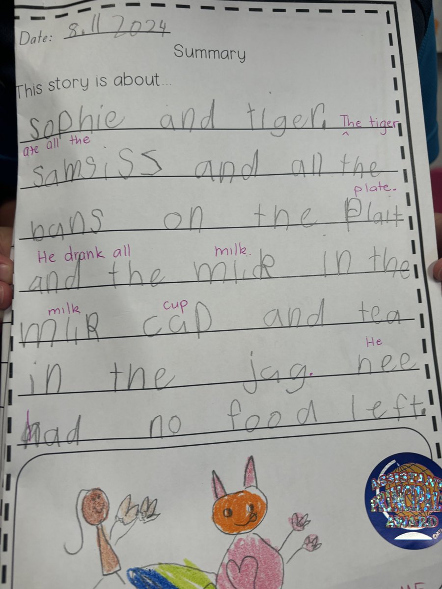 ✨Rachael Lehr✨ (@rachaellehr) on Twitter photo After <a href="/ReadingShanahan/">Timothy Shanahan</a>’s PL, our @DaytonPS team have been doing a deep dive into reading instruction & reflecting on how we do things. It’s so amazing to see the results as our Pre-primary students share their understanding of the story they read by writing about it!🐅☕️ After <a href="/ReadingShanahan/">Timothy Shanahan</a>’s PL, our @DaytonPS team have been doing a deep dive into reading instruction & reflecting on how we do things. It’s so amazing to see the results as our Pre-primary students share their understanding of the story they read by writing about it!🐅☕️