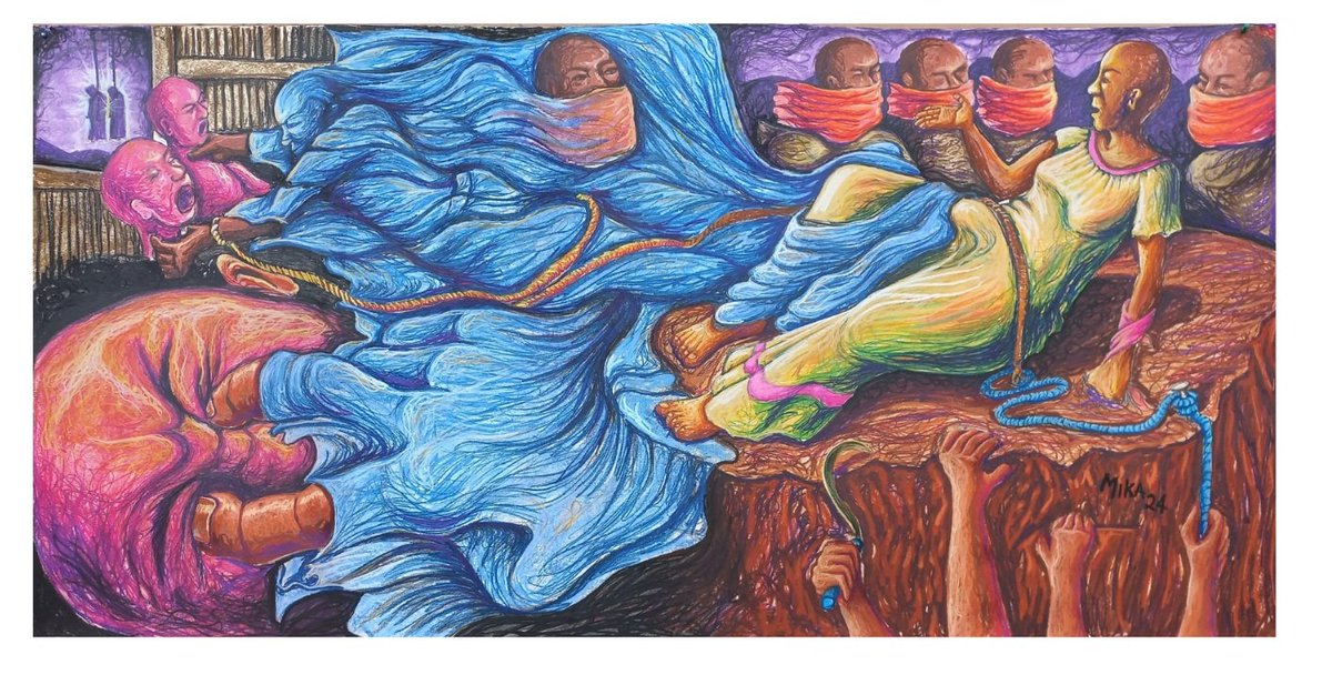 .
Series: Stepping Into Artistry
Title: Speak up
Medium: Charcoal and soft Pastel on paper
Size: 100cm×200cm

Artwork showing a the need to speak up and to share your story, and the effects of staying silent with a traumatizing story.
Power of stories

#EndFemicideKE  #mikaobanda