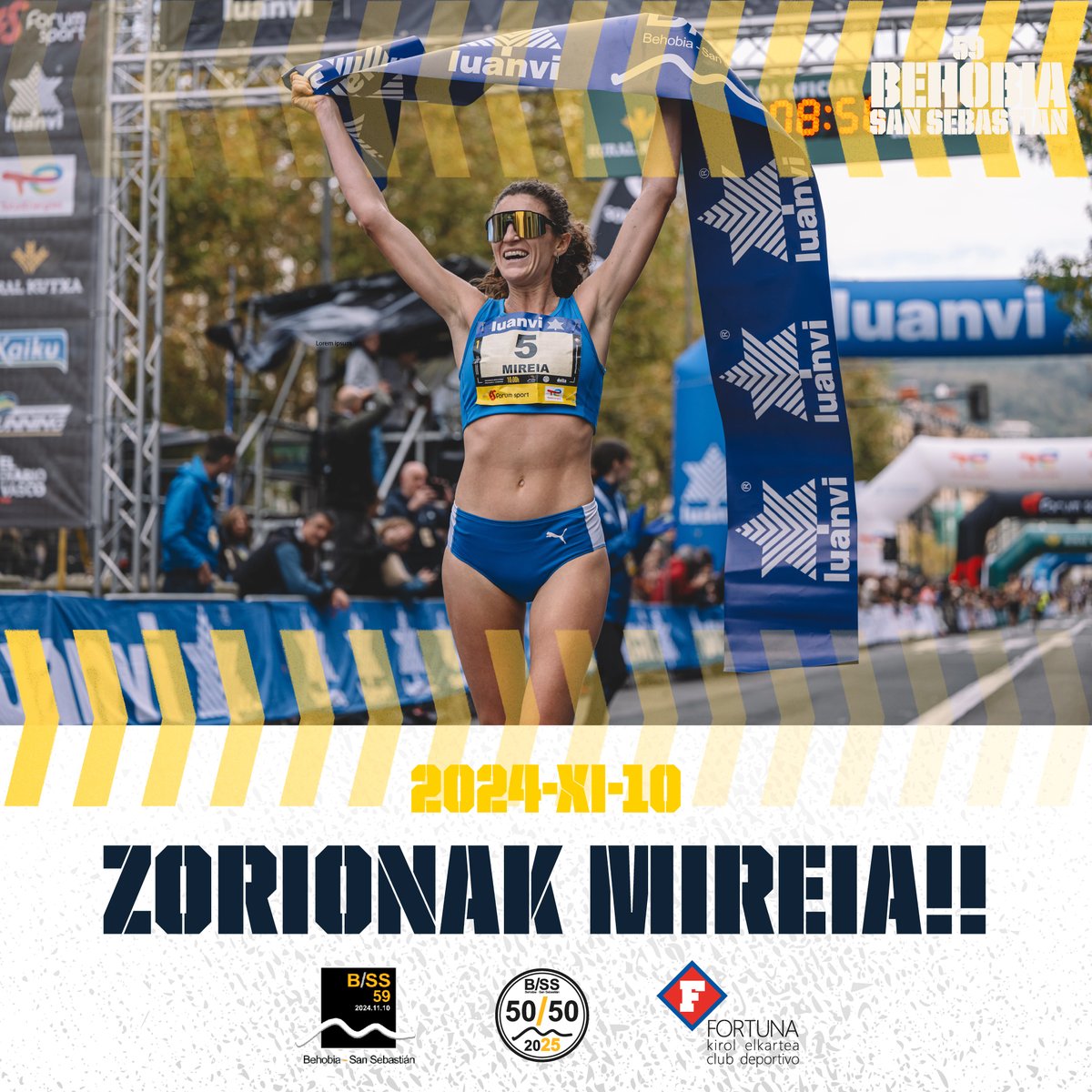 Behobia-SanSebastián (@bss_fortuna) on Twitter photo Behobia - San Sebastián 🖤💛 Azaroak 10 Noviembre
ZORIOOOOOOONAK Mireia Guarner!!
Emakumezkoen 59. #BehobiaSS IRABAZLEA!!
📸 <a href="/fotorunners/">Fotorunners</a>
#behobiarenbila | #bss | #bss505025 |#behobia Behobia - San Sebastián 🖤💛 Azaroak 10 Noviembre
ZORIOOOOOOONAK Mireia Guarner!!
Emakumezkoen 59. #BehobiaSS IRABAZLEA!!
📸 <a href="/fotorunners/">Fotorunners</a>
#behobiarenbila | #bss | #bss505025 |#behobia