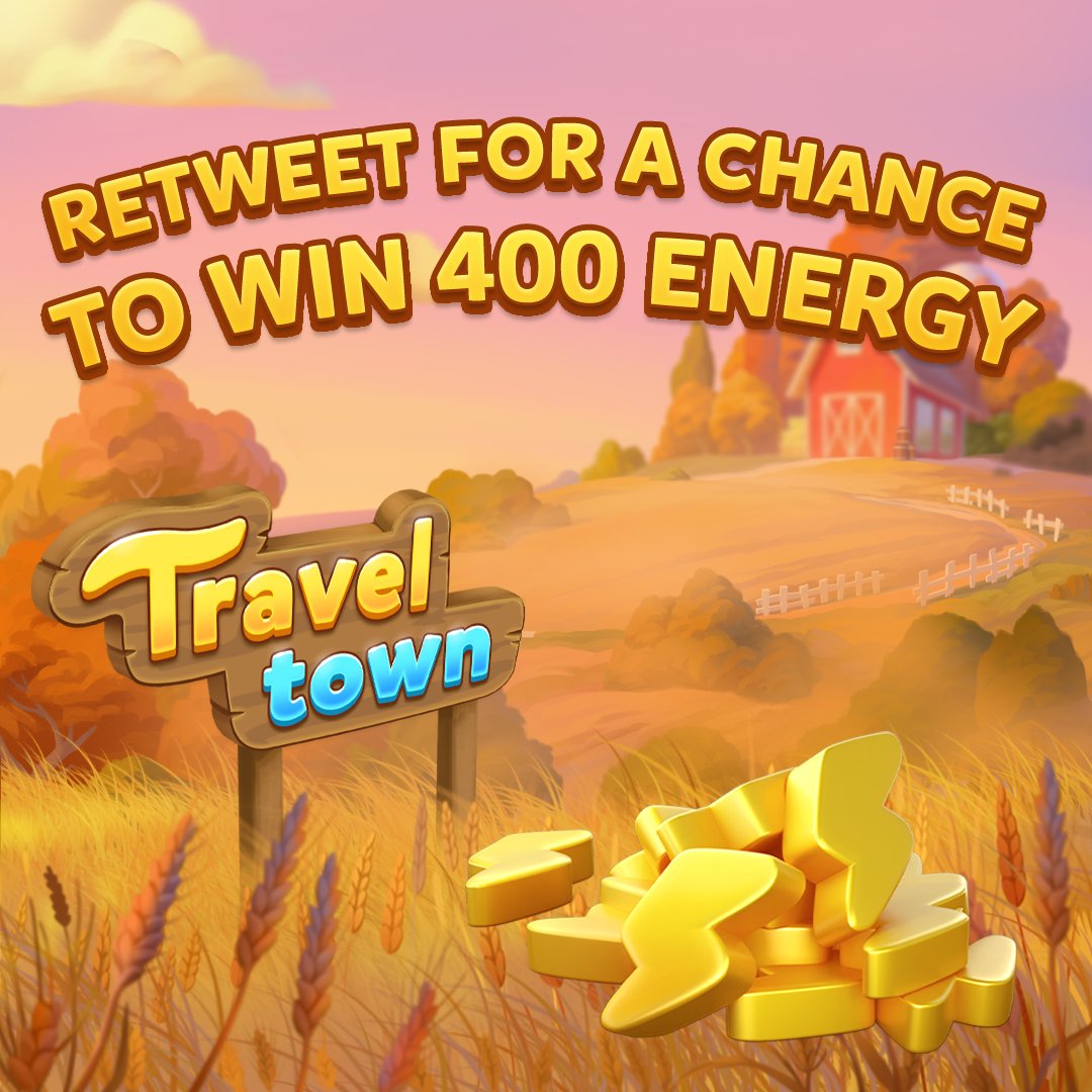 ⚡️ 𝐅𝐨𝐫 𝐚 𝐜𝐡𝐚𝐧𝐜𝐞 𝐭𝐨 𝐰𝐢𝐧 𝟒𝟎𝟎 𝐄𝐍𝐄𝐑𝐆𝐘... ⚡️

1. Retweet this tweet 
2. Drop your Game ID below 
3. Enjoy this FREE Energy boost 🎁  → traveltown.me/3UlAPtW

#TravelTown