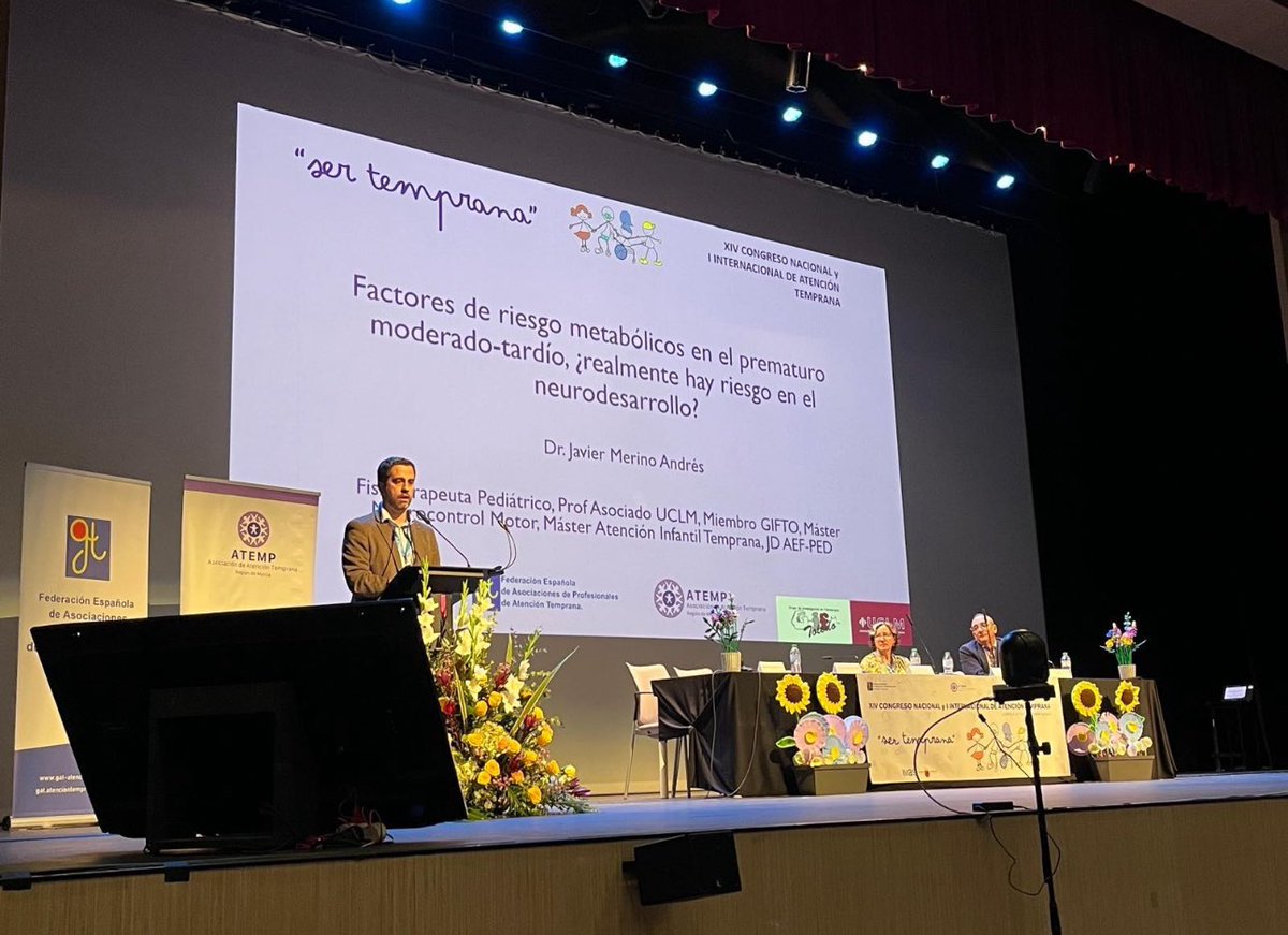 El profesor Javier Merino Andrés ha participado en el XIV Congreso Nacional y I Internacional de Atención Temprana, con la ponencia “Factores de riesgo metabólicos en el prematuro moderado-tardío: ¿realmente hay riesgo en el neurodesarrollo?

#AtenciónTemprana #Neurodesarrollo