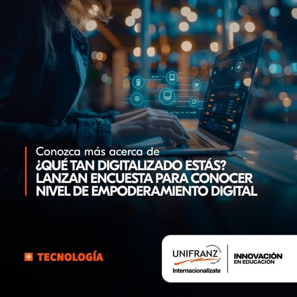 ¿Qué tan digitalizado estás?  Conoce tu nivel de #empoderamiento digital y atrévete a seguir potenciando tus habilidades.
Conoce cómo en: unifranz.edu.bo/blog/que-tan-d…
#UNIFRANZ #InnovaciónEnEducación #IME #ONT #CIINTUR #EmpoderamientoDigital <a href="/IME_Bolivia/">IME Bolivia</a>