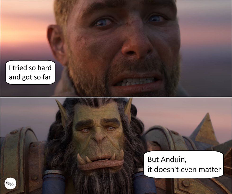 What I got from War Within cutscene - Also RIP Chester