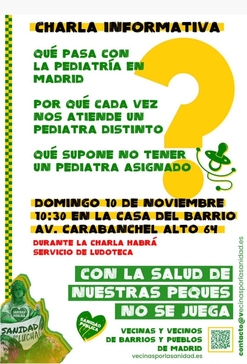 Falta personal, no se cubren las plazas en los ambulatorios, no hay pediatras suficientes, los recursos de la #SanidadPublica se derivan a las empresas privadas Sufrimos retrasos para que nos atiendan en la #AtenciónPrimaria. Hay casi 300.000niñas y niños SIN #PEDIATRA ASIGNADO