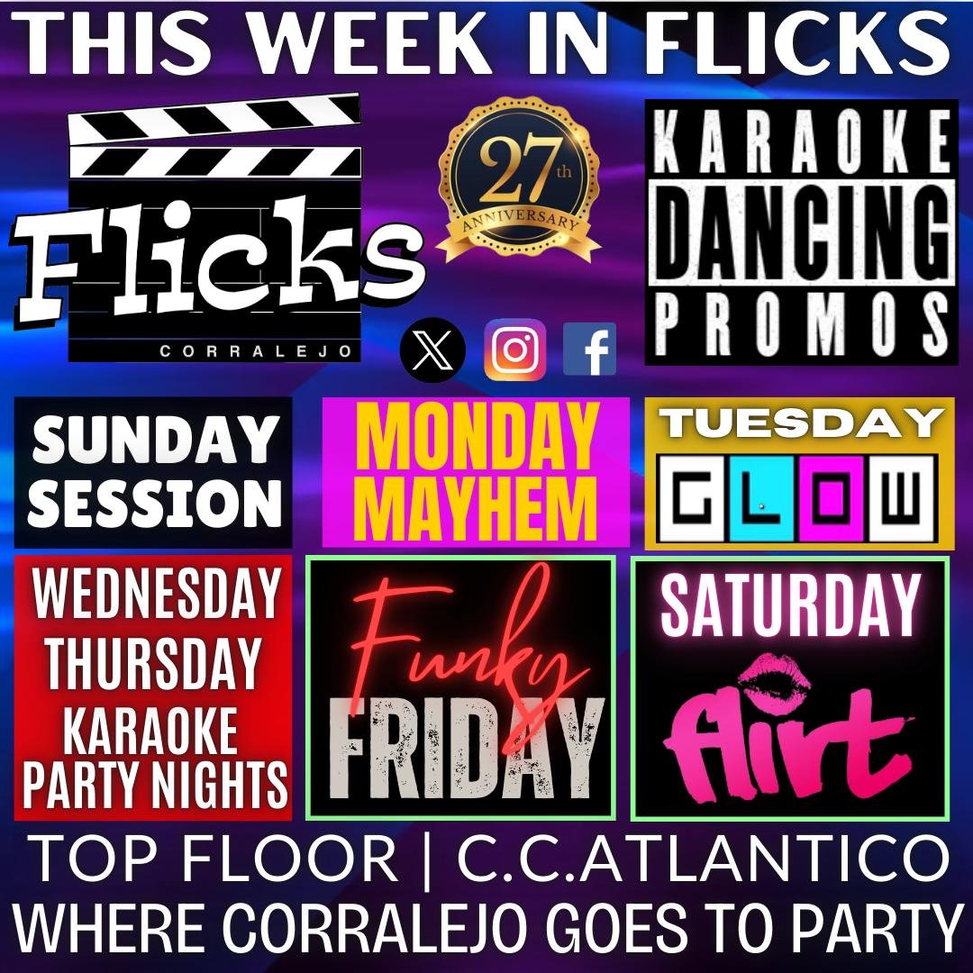 FlicksBar's tweet photo. What a weekend at Flicks!  It's been amazing. Saturday night was packed, and we’re just getting started as we have an absolutely epic week ahead
WHERE CORRALEJO GOES TO PARTY 
#Corralejo #Fuerteventura #CorralejoParty #Corralejonightlife https://t.co/kaTmUMEi0z