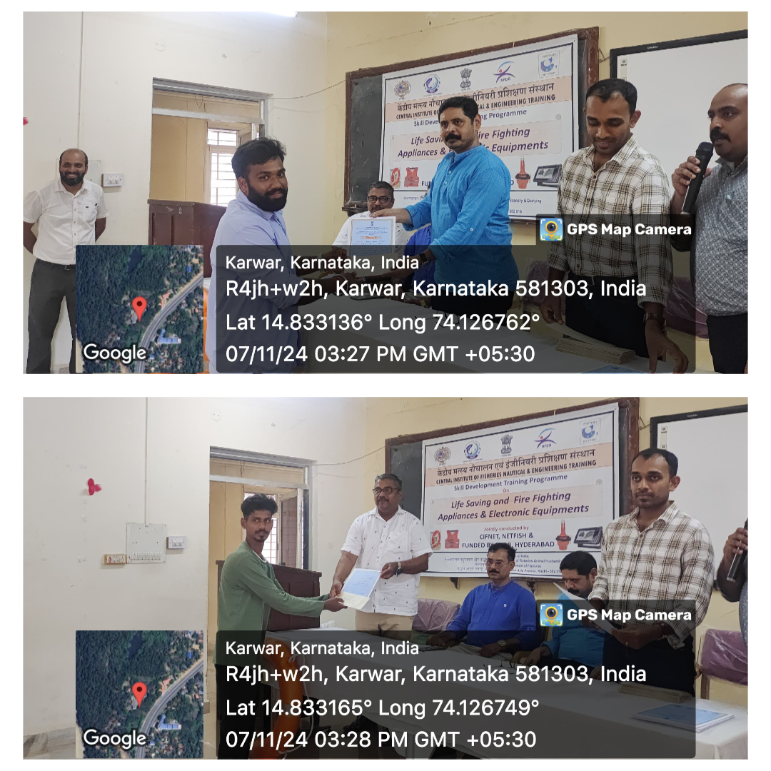 CifnetH's tweet photo. #NEWS in #Karavalimunjavu #daily, regarding 3day Training for 50 #Fishers on #Lifesaving & #Firefightingappliances & #Electronicequipments conducted by CIFNET,jointly with #MPEDA-#NETFISH& #NFDB. #Valedictory was conducted on 7.11.24,at #KUPG Centre,#Karwar.
@FisheriesGoI #PMMSY https://t.co/Ktv3D5hQzK