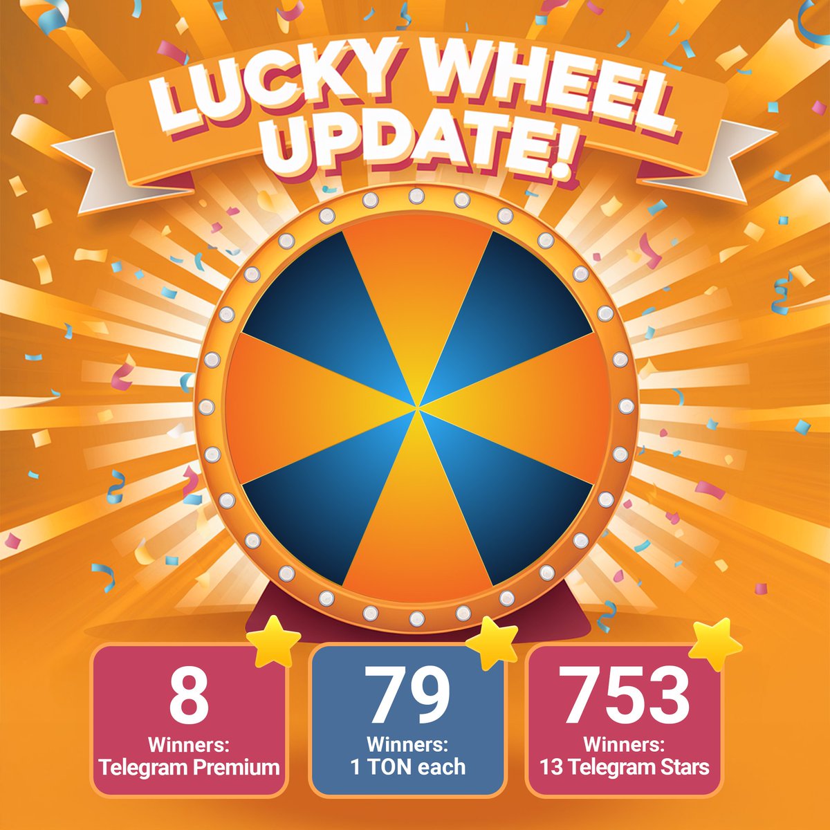 PixieLand_io's tweet photo. Up to now, in our Wheel of Fortune:
✨ 8 people have won Telegram Premium!
💎 79 people have won 1 TON!
🌟 753 people have won 13 TG Stars!

Let's Play FREE! Win Prizes and Earn Points to Get Ready for the Airdrop:  https://t.co/QW4sU1A50B

#Airdrop #Toncoin #TMA #Web3 #GameFi https://t.co/8mJySpEOX0