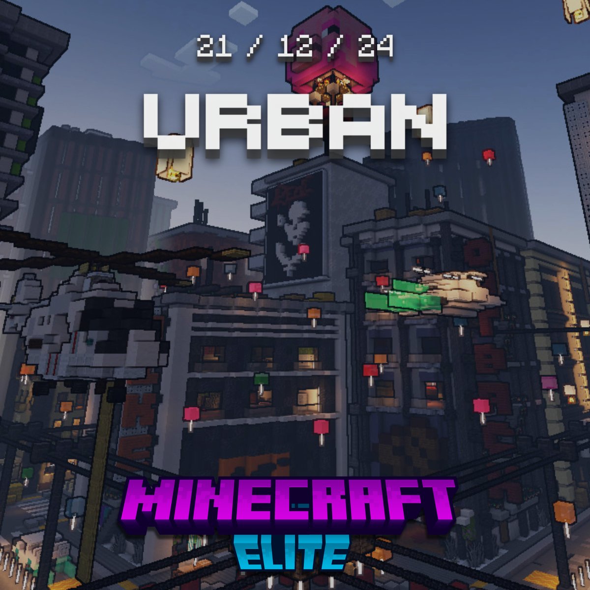 FestiveShowdown's tweet photo. Announcing our 4th events 2ND map!

Facts about "Urban" 🤓

* Was established in MCE 2
* The largest map in MCE (for now)
* Has the most amount of easter eggs and secret references https://t.co/7SY6WZivTy