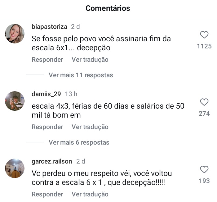 Analise2023's tweet photo. 🚨 AGORA: em suas redes sociais, deputado federal Nikolas Ferreira é detonado pelos próprios eleitores por não assinar PEC que pede o FIM DA ESCALA 6X1!

- "Nunca mais voto em você"
- "Não sei como um dia te apoiei"
- "Sou de direita, mas gostaria de mais tempo com a família"

- Esses e outros milhares de comentários estão inundando os perfis do político, que ganha 44 mil por mês e folga 4 vezes na semana, mas quer os trabalhadores mais pobres em escala 6x1!