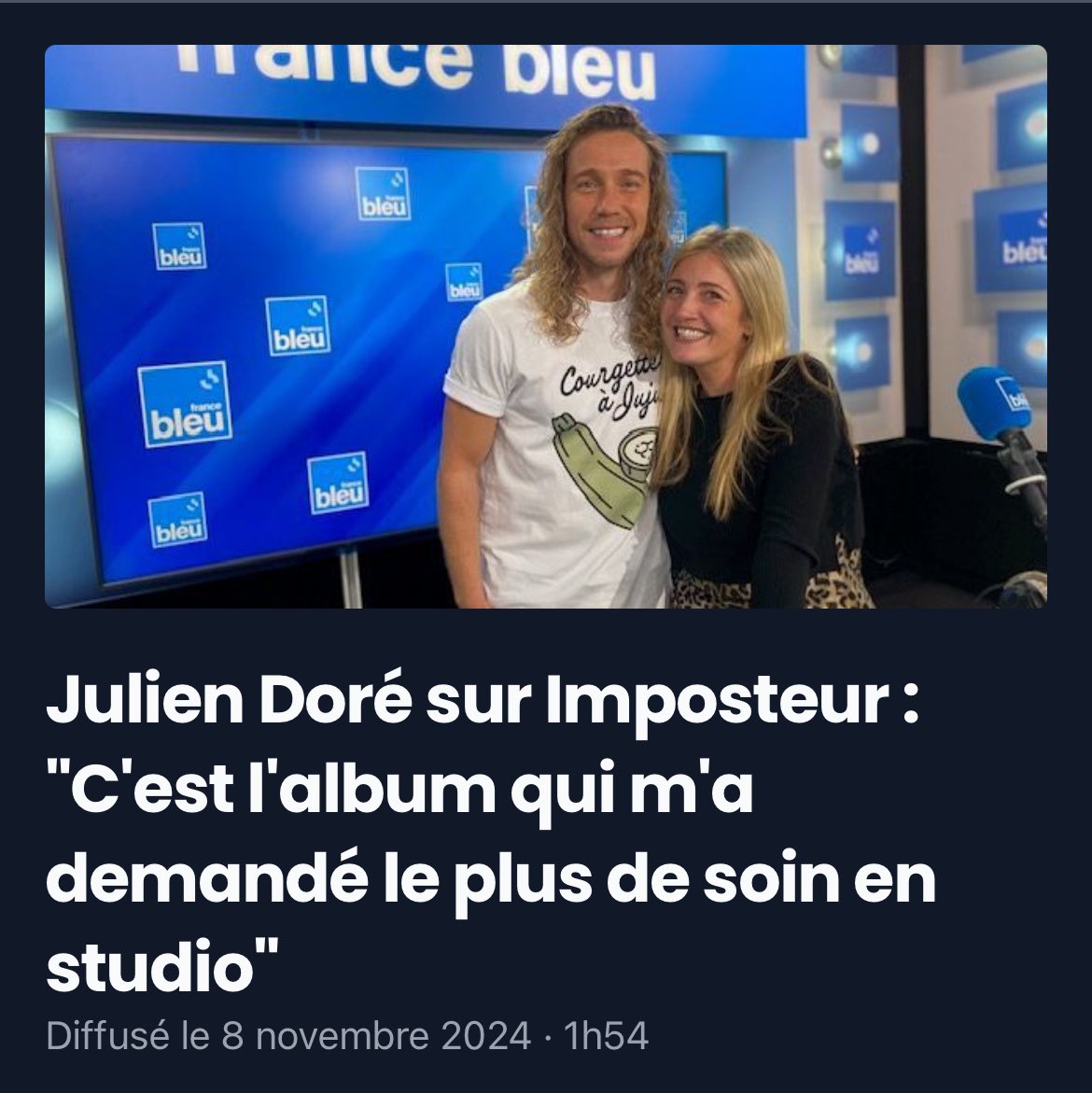 EmilieRadioFr's tweet photo. Alors c’était comment cette spéciale « Imposteur » sur @francebleu avec @jdoreofficiel #JulienDoré? 

https://t.co/L7BKx4JQ7b https://t.co/w76mnvTQcq