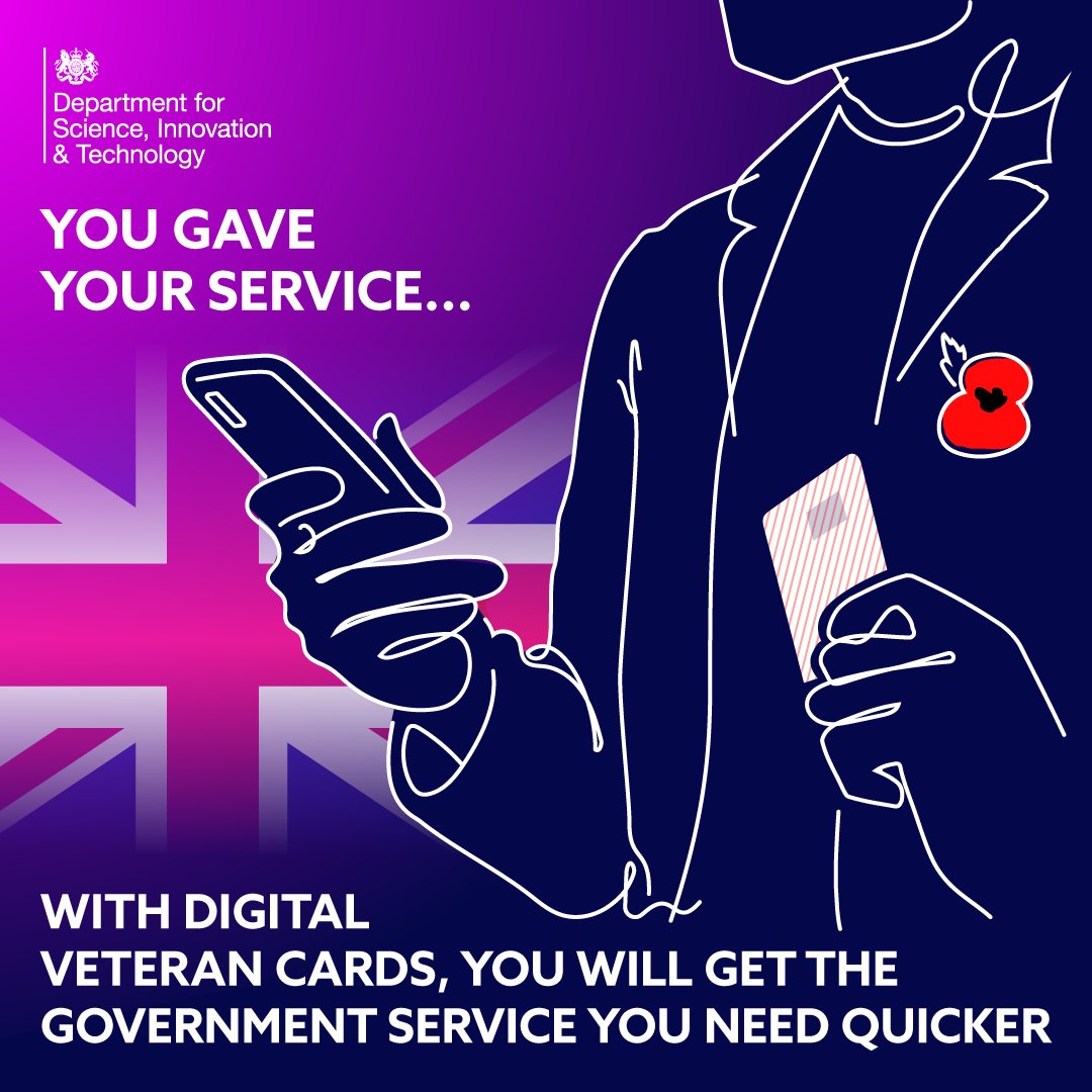 This #RemembranceSunday we’re honouring the sacrifices made by our veterans for this country.

The Digital Veteran Card will ensure ex-service men and women get faster access to the services they need:

🏠 housing
💼 support finding employment
🚂 reduced train fares