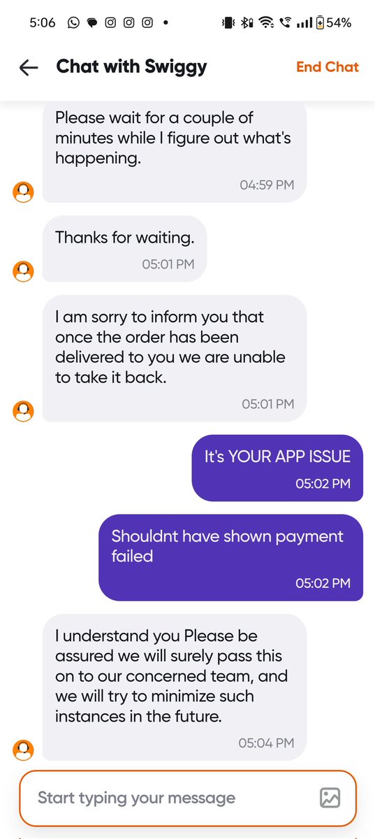 aps_hey's tweet photo. @SwiggyCares @SwiggyInstamart Duplicate order placed due to App issues and REFUSES TO TAKE THE DUPLICATE ORDER back or issue refund!! The heights of online hooliganism!! Even if it's a mistake by your tech team incompetence the customer is left with excess grocery and deductions https://t.co/e8Zyu2Dryw