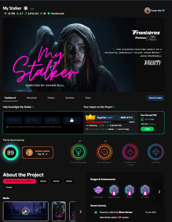 rull_xavier's tweet photo. Happy Sunday fam!

If you want to know more about our film #MyStalker that’s been making the rounds at festivals worldwide, check out our profile on https://t.co/b5NwMCdhYr!

We’ve already accumulated nearly 4 million $FAN tokens 🔥

#HorrorCommunity #horrormovie 

Link ⬇️ https://t.co/u60rDo5voD