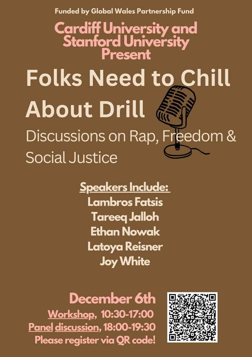 For years now we have seen increasing criminalisation of drill music &amp; artists in the UK and the US.  <a href="/TareeqJalloh/">Tareeq</a>, Ethan Nowak and I are organising a hybrid event surrounding these issues, focussing on social justice, freedom and rap. Register here eventbrite.co.uk/e/folks-need-t…