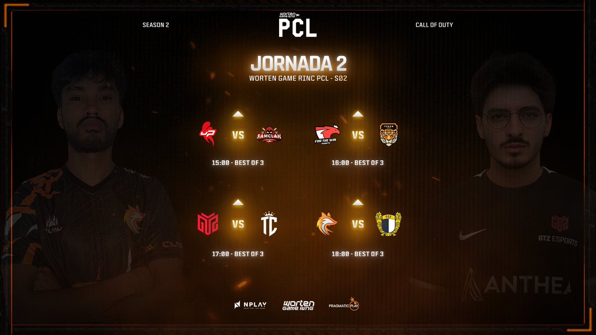 Hoje teremos a segunda jornada da <a href="/WGRPCL/">PCL🔸Worten Game Ring</a> 💫

🔸 <a href="/growupesports/">Grow uP Esports</a> vs <a href="/SAMCLANesports/">SAMCLAN ESPORTS CLUB</a>
🔸 <a href="/ftwesports/">FTW | For The Win Esports</a> vs <a href="/tigeresportspt/">Tiger eSports</a>
🔸 <a href="/GTZEsports/">GTZ Esports</a> vs <a href="/TugaClanCod/">Tuga Clan Cod</a>
🔸 <a href="/KeypulseEsports/">Keypulse Esports</a> vs <a href="/famaesports/">FC Famalicão Esports</a>

Acompanha tudo a partir das 15h em:
📺 Twitch.tv/wortenpt