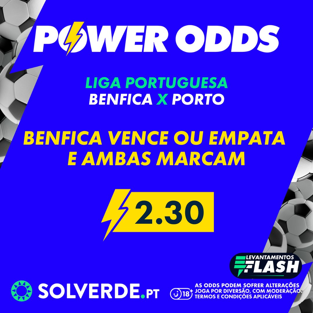 Se alguma destas odds melhoradas para o Benfica x Porto bater, damos 20€ em free bets a 10 pessoas que derem RT. 🤑

Têm de estar a seguir-nos.