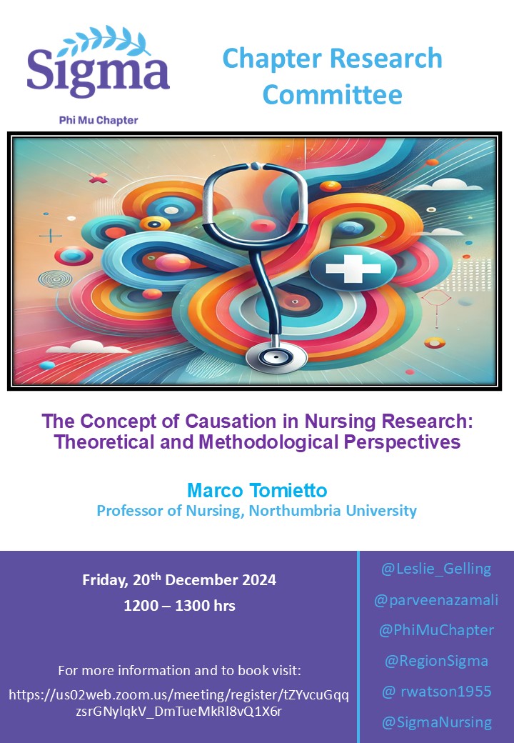 Prof Parveen Ali (@parveenazamali) on Twitter photo Explore Concept of Causation in Nursing Research: Theoretical and Methodological Perspectives with Prof Marco Tomietto <a href="/NorthumbriaUni/">Northumbria Uni</a>, on Friday, 20th December 2024 (12:00 1:00 PMhttps://us02web.zoom.us/meeting/register/tZYvcuGqqzsrGNylqkV_DmTueMkRl8vQ1X6r#/registration Explore Concept of Causation in Nursing Research: Theoretical and Methodological Perspectives with Prof Marco Tomietto <a href="/NorthumbriaUni/">Northumbria Uni</a>, on Friday, 20th December 2024 (12:00 1:00 PMhttps://us02web.zoom.us/meeting/register/tZYvcuGqqzsrGNylqkV_DmTueMkRl8vQ1X6r#/registration