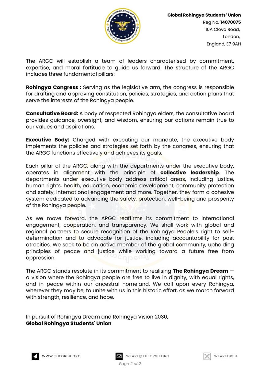 Maung_Hla_Tin's tweet image. We are welcoming #ARGC as they are working globally for the Rohingya community. I stand with #ARGC. Support 💪 our Students Union Globally.