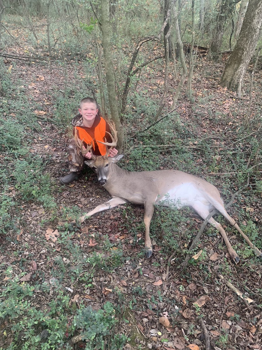 Parker tagged his 19th deer. 165lbs. 14 point #iceinhisveins 😎