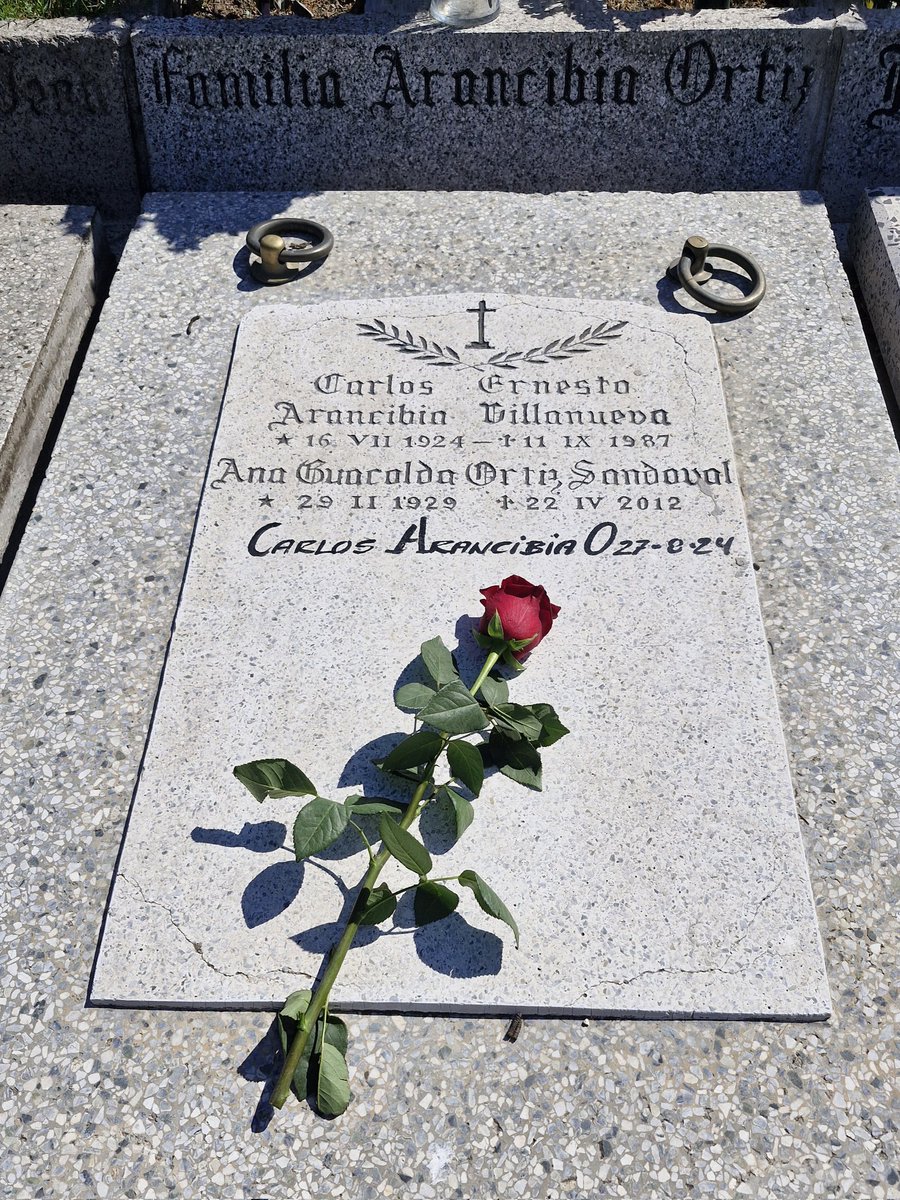 Hugo_Gutierrez_'s tweet photo. En cementerio Metropolitano rindiendo homenaje al "Profe" Carlos Arancibia, fundador del pre universitario "Padre Maroto". 

Se reunieron amigos, compañeros y especialmente estudiantes del PREU, los que organizaron este merecido homenaje a un gigante ser humano. 

Lo despide el Compañero Fermín Montes