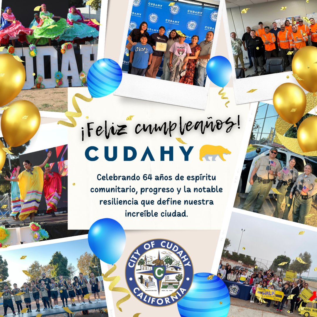 Celebrating 64 years of community spirit, progress, and the remarkable resilience that defines our incredible city. #CudahyHistory #CityBirthday #CaliforniaDreaming