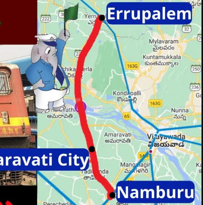 techchaituu's tweet photo. 📢Amaravati Railway Line - NTR District
The Central Govt has issued a gazette notification for land acquisition for a new broad gauge railway line between #Errupalem & #Nambur via #Amaravati in #NTR district. https://t.co/HKebA4yMLz