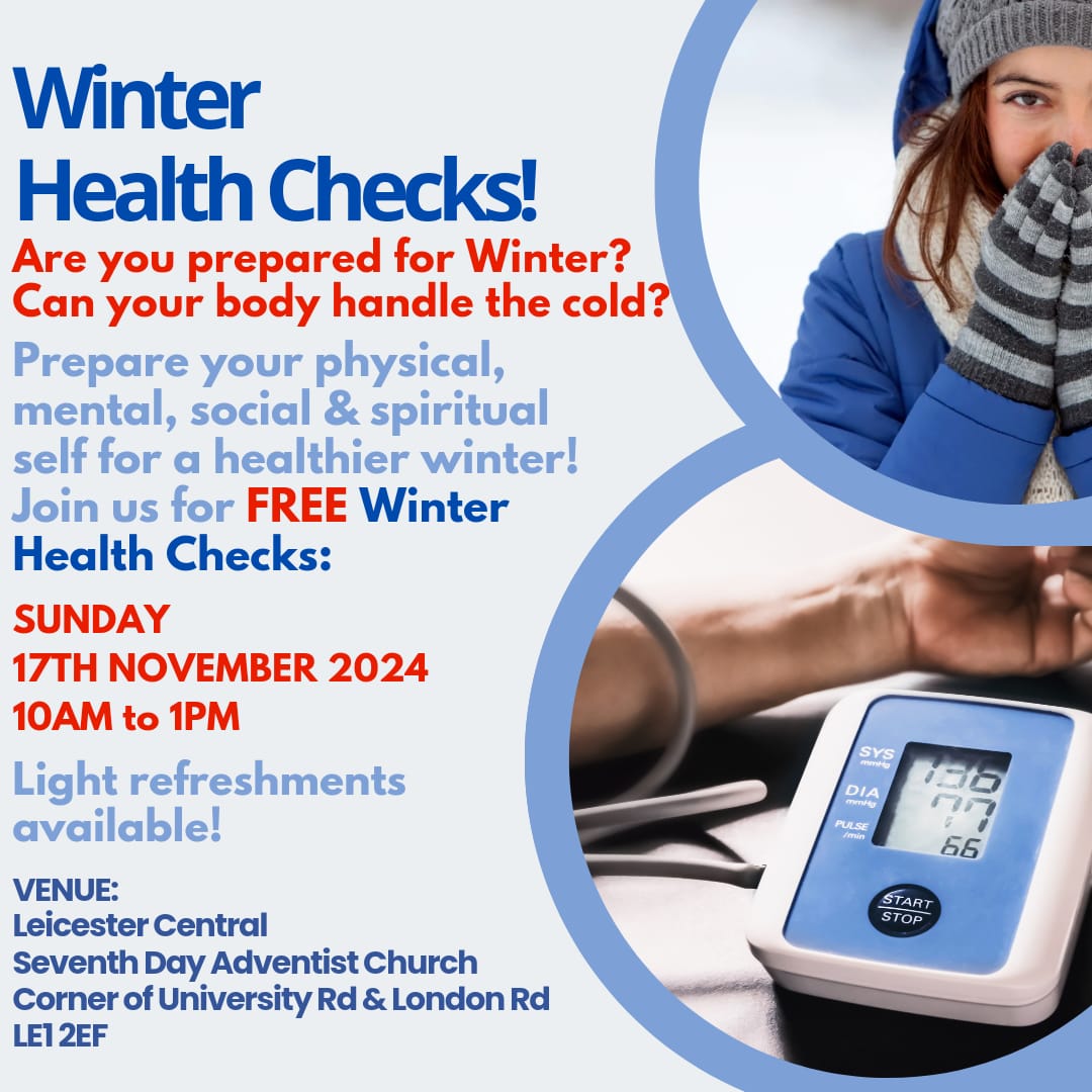 LeicsCentralSDA's tweet photo. Time for that health check, folks. It's cold. Daylight hours are shorter, so put yourself in the best position to survive the winter. Come and get checked out. Free to everyone! https://t.co/vc9Gdg39Zc