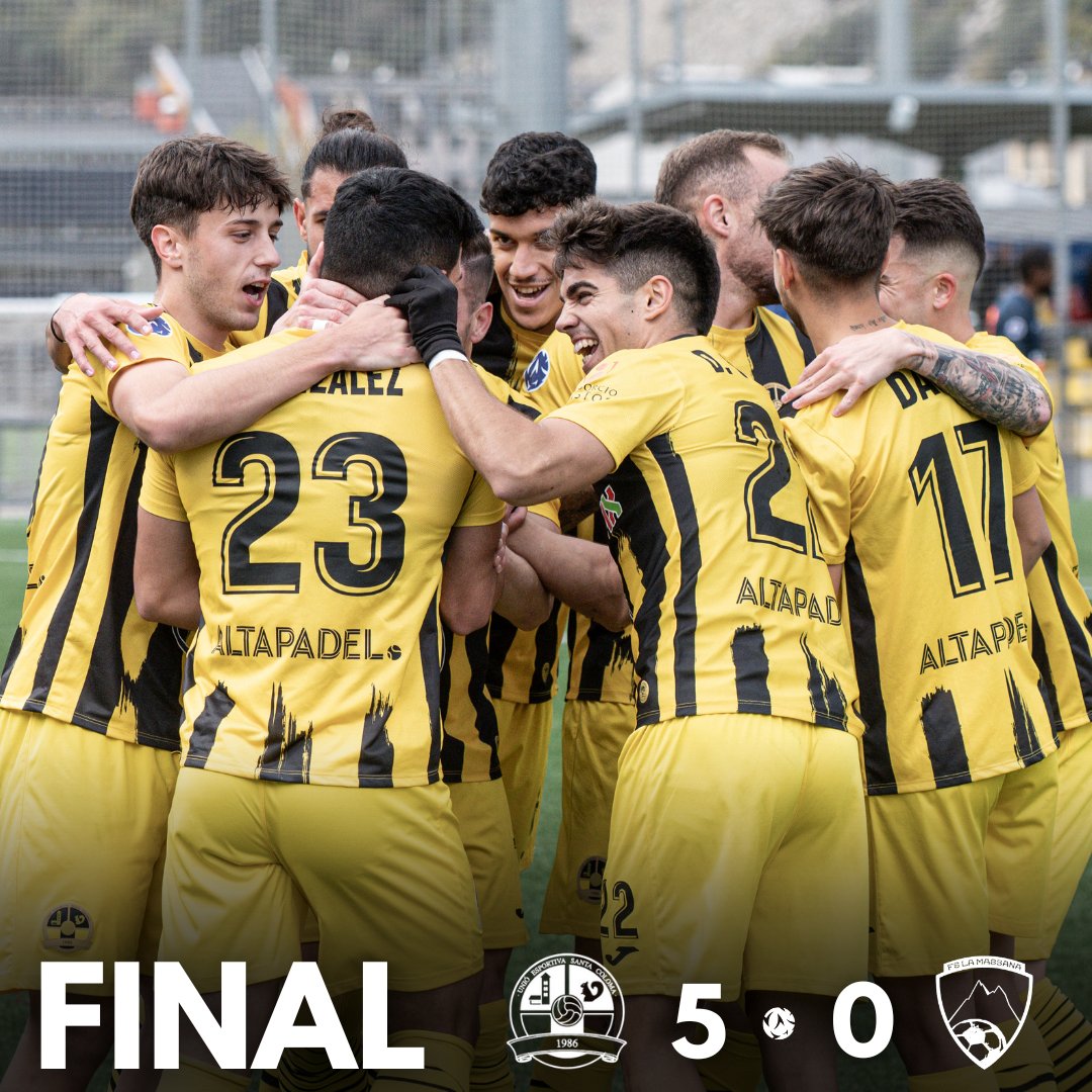 UEStaColoma's tweet photo. 🟡⚫ Final !!!
Tornem al camí de la victòria, amb un partit molt seriós i amb moltes ocasions.

#somiarengran 
#somcolomencs 
#ForçaUE🐿️
#lligamultisegurassegurances https://t.co/RB1zXl5OVr